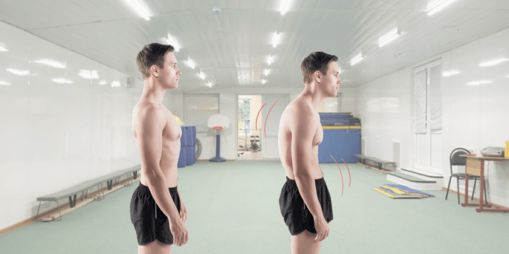 Side by side comparison of posture